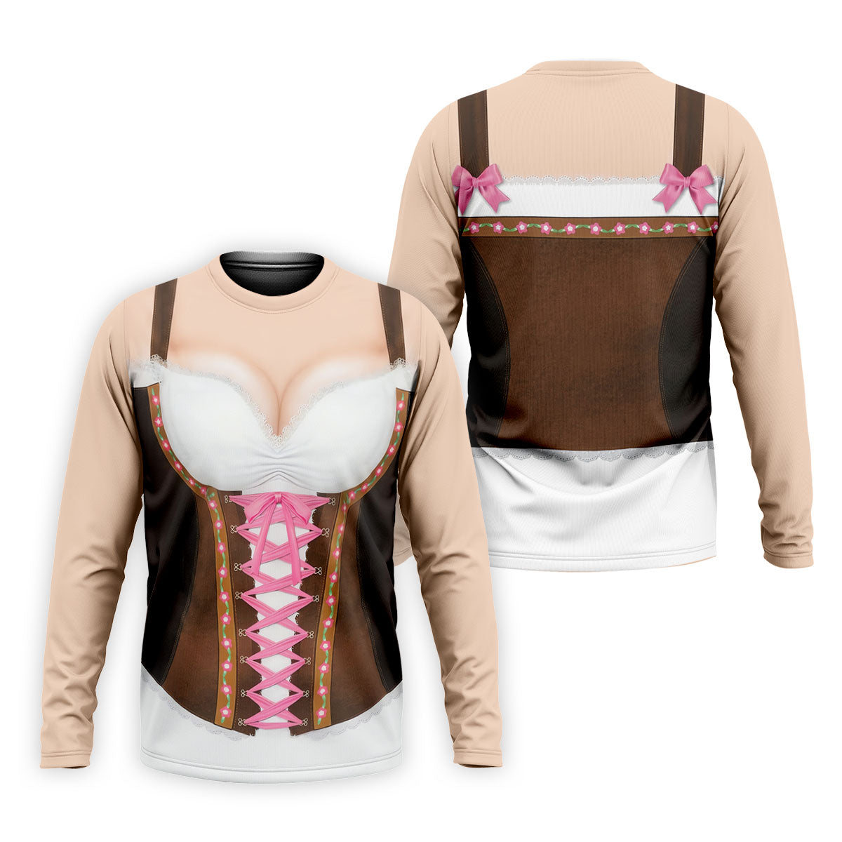 Funny Oktoberfest Dirndl Costume Polo Shirt, Mens Golf Apparel, Mens Golf Polo