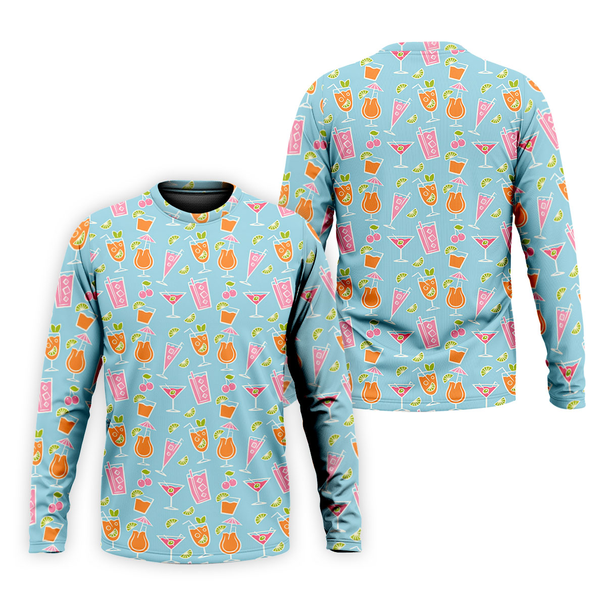 Tropical Cocktail Drinks Pattern Golf Shirt, Mens Golf Shirts, Golf Apparel For Men