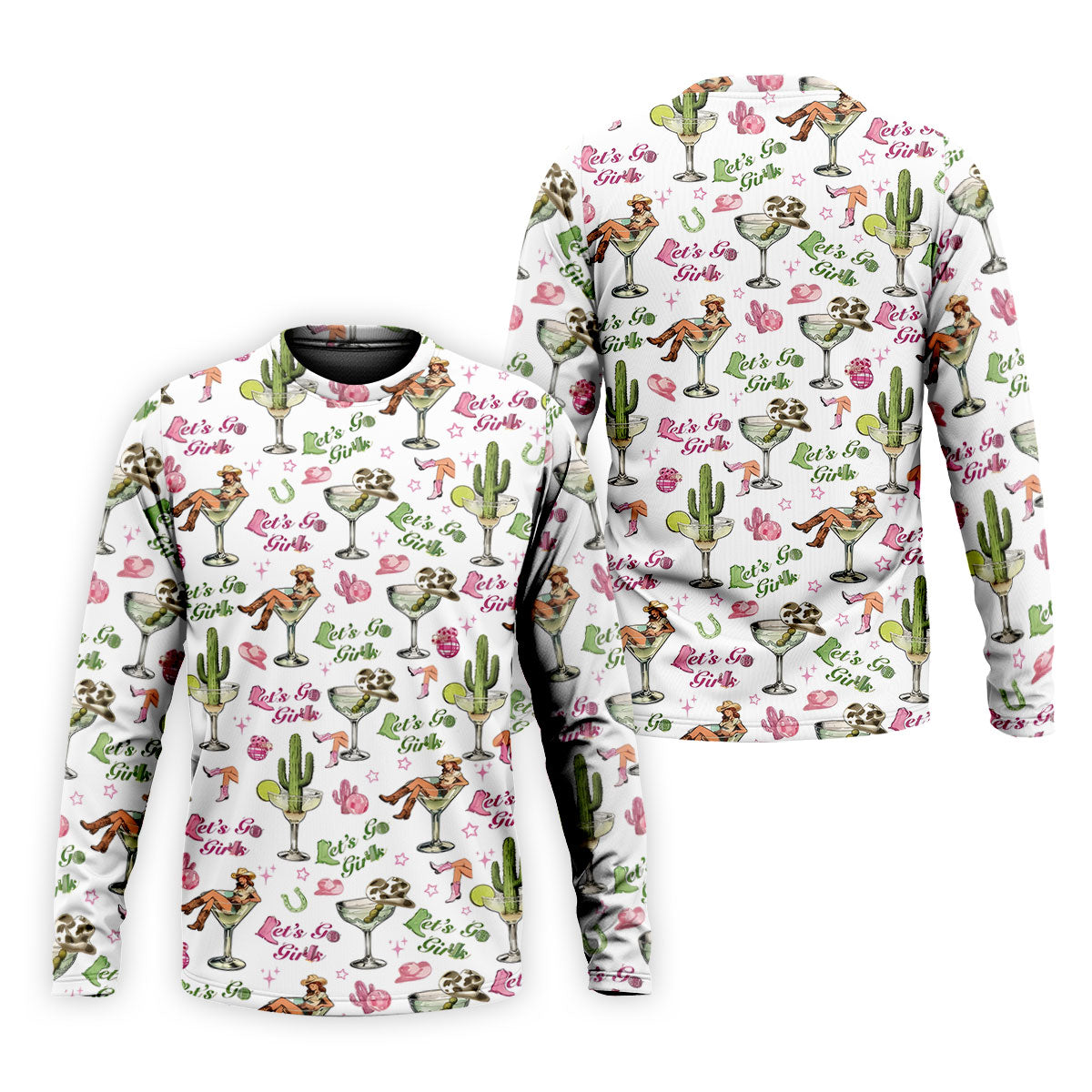 Let's Go Girls Cowgirl Margarita Hawaiian Golf Shirt, Men's Golf Shirt, Golf Polo Shirts For Men