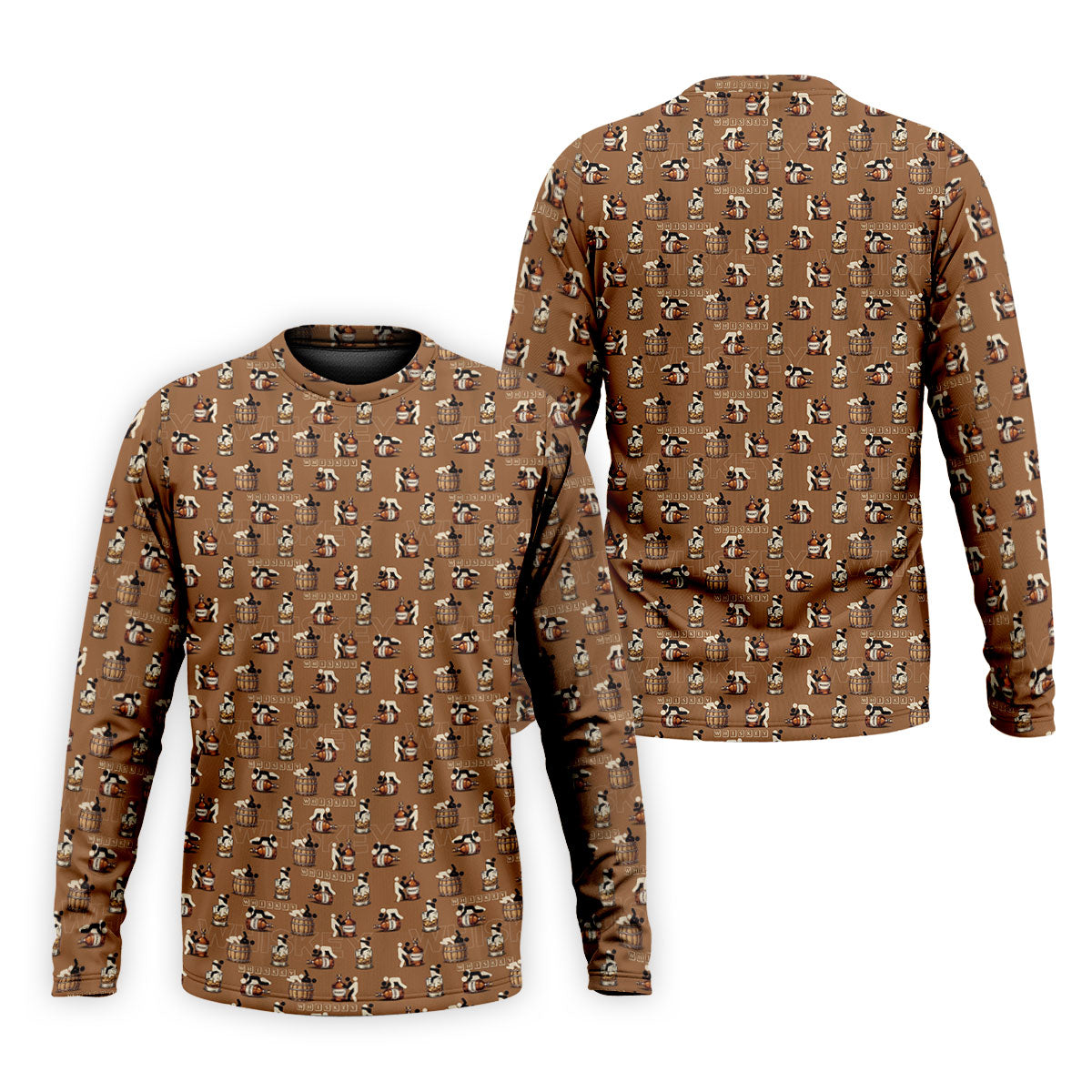 Brown Funny Whiskey Pattern Golf Polo Shirt, Mens Polo Shirts, Golf Shirts For Men