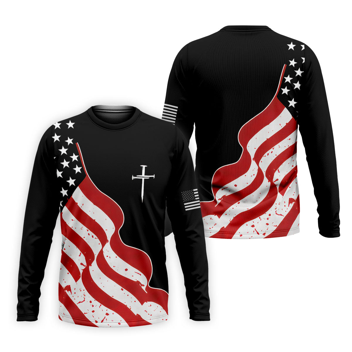 Faith Cross America 250th Anniversary 4th Of July Shirt, Patriotic Black Golf Shirts For Men