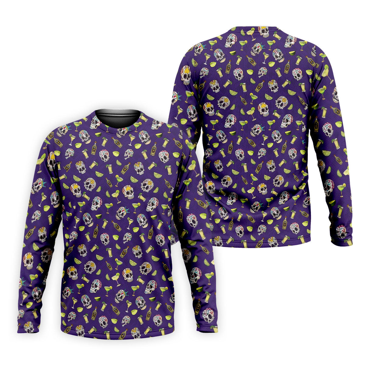 Decorated Sugar Skulls Cinco De Mayo Celebration Fiesta Themed The Purple Haze Golf Shirts For Men