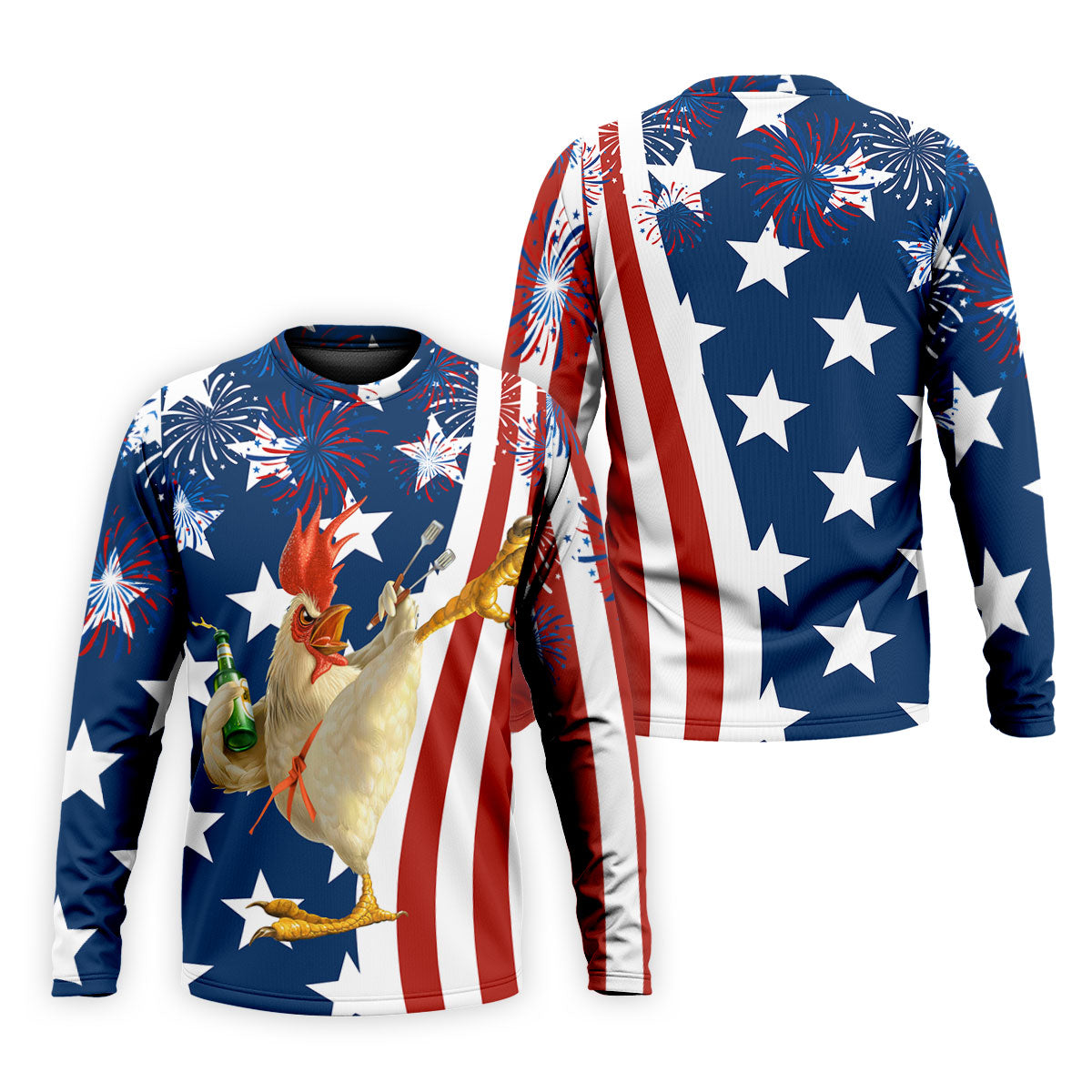 Funny Rooster Red White Blue 4th Of July Golf Shirt, 250 Years Golf Shirts For Men