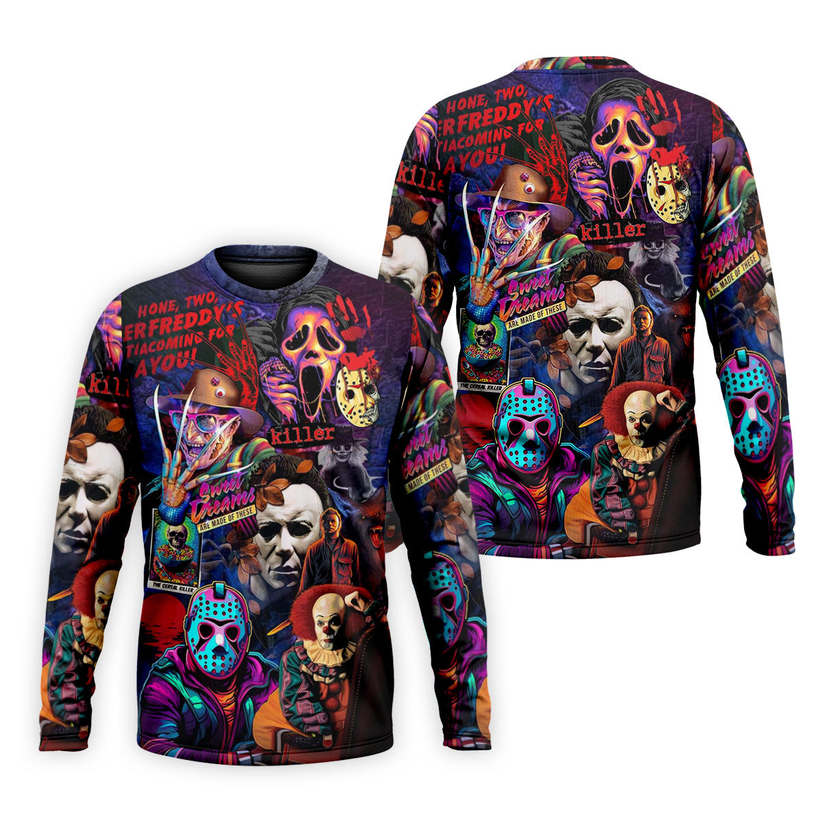 Vintage Horror Character Movie Villain Collage Golf Polo Shirt, Mens Golf Polo, Hawaiian Golf Shirt
