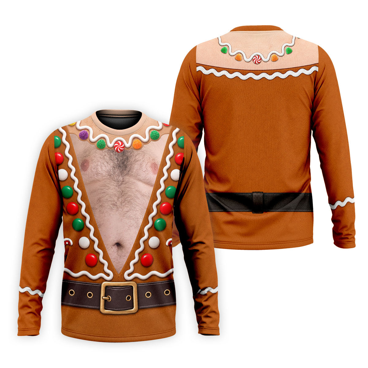 Funny Christmas Gingerbread Costume Polo Shirt, Mens Golf Apparel, Men's Golf Shirt