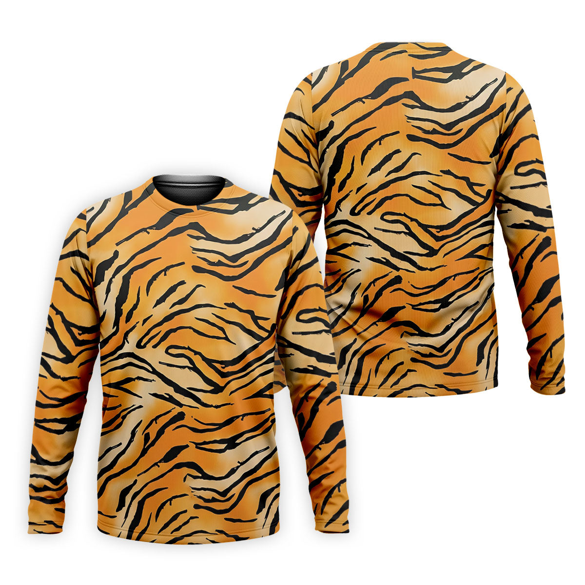 Tiger Stripe Pattern Hawaiian Golf Shirt, Men's Funny Golf Shirts, Golf Shirts For Men