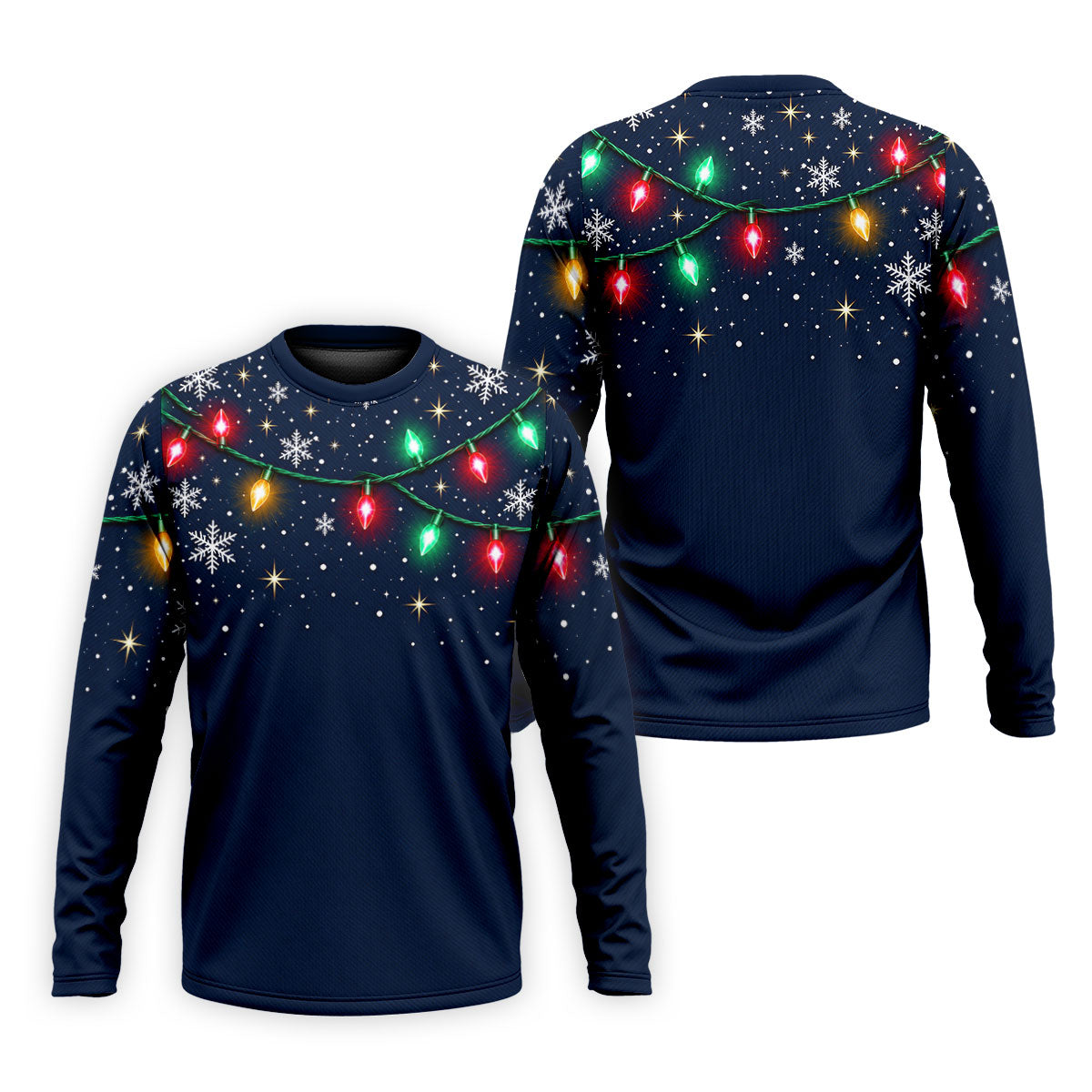 String Lights Snowflakes Christmas Golf Shirt, Mens Golf Shirts, Golf Apparel For Men