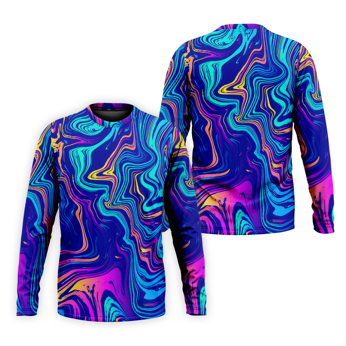 Vibrant Abstract Liquid Pattern Golf Shirt, Mens Polo Shirt, Performance Golf Shirt, Hawaiian Golf Shirt