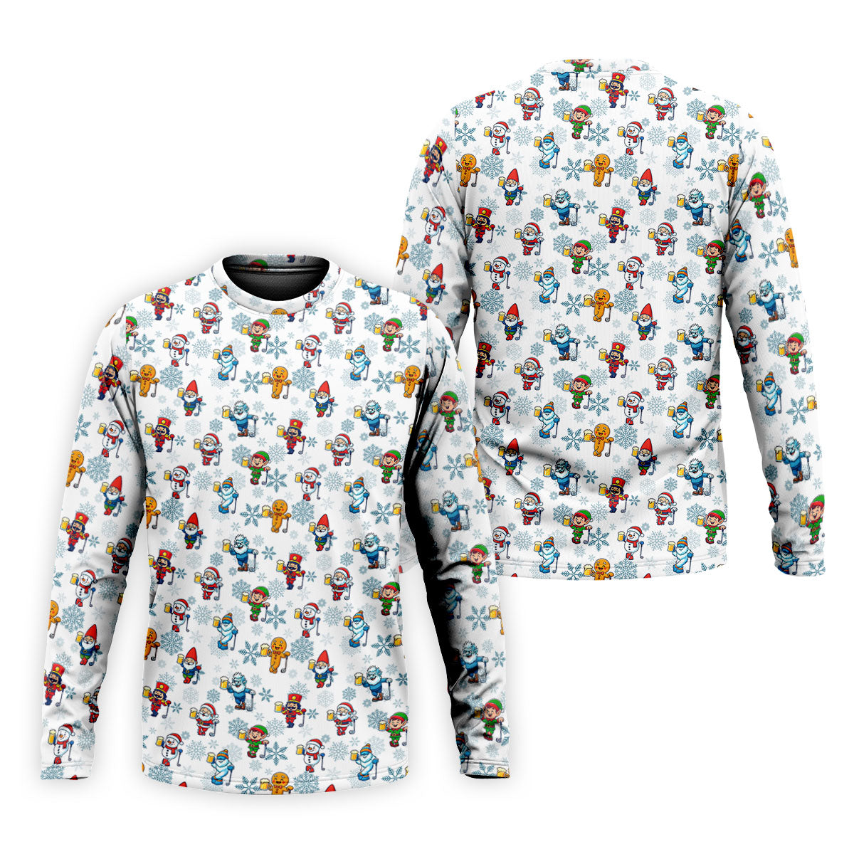 Christmas Characters Golf And Beer White Men's Funny Golf Shirts, Christmas Golf Shirt, Polo Shirts For Men