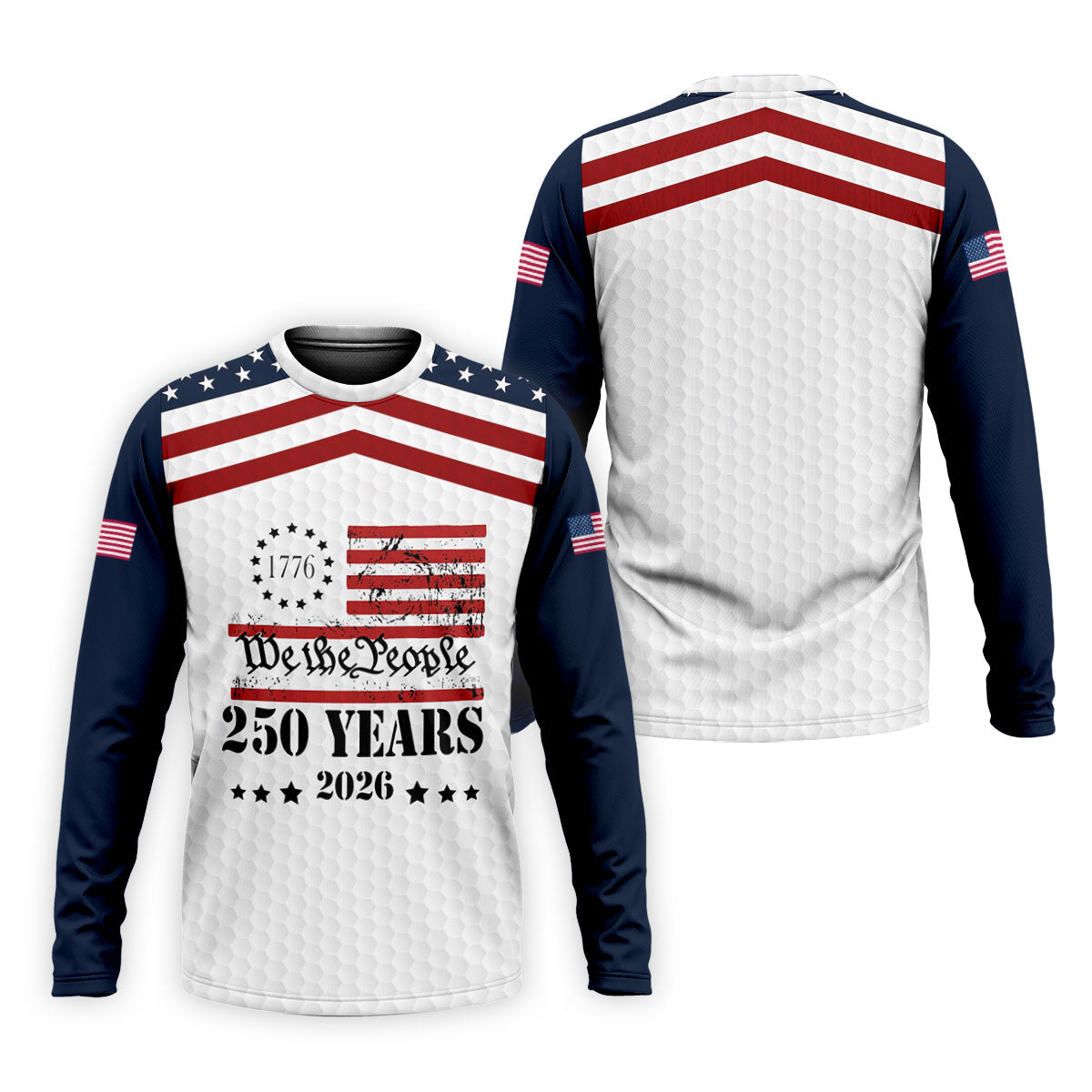 We The People 250 Years US Flag Golf Shirt, Patriotic 4th Of July Golf Shirts For Men