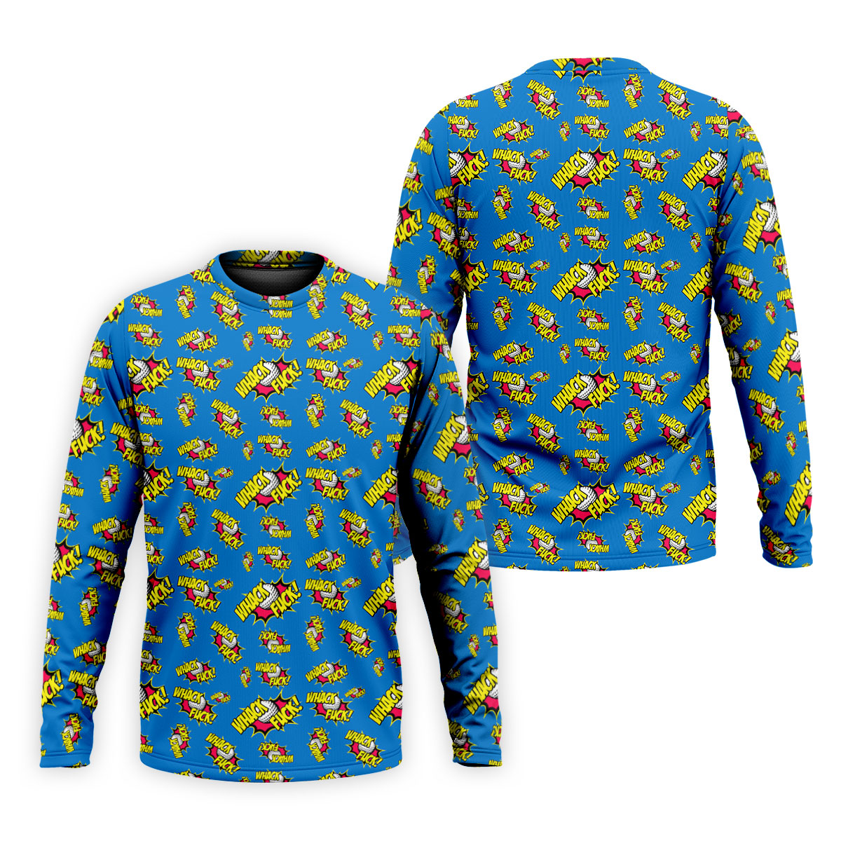 Whack Fuck Comic Golf Ball Pattern Golf Shirt, Men's Golf Shirt, Golf Apparel For Men