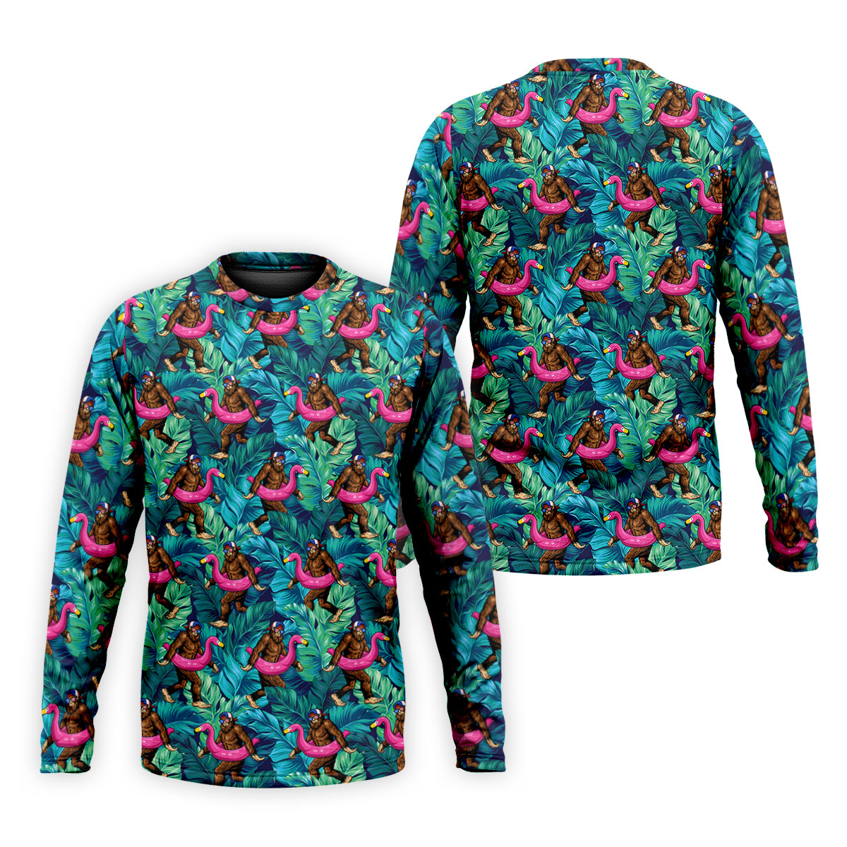 Tropical Flamingo Bigfoot Golf Shirt, 250 Years 4th Of July Patriotic Golf Shirts For Men
