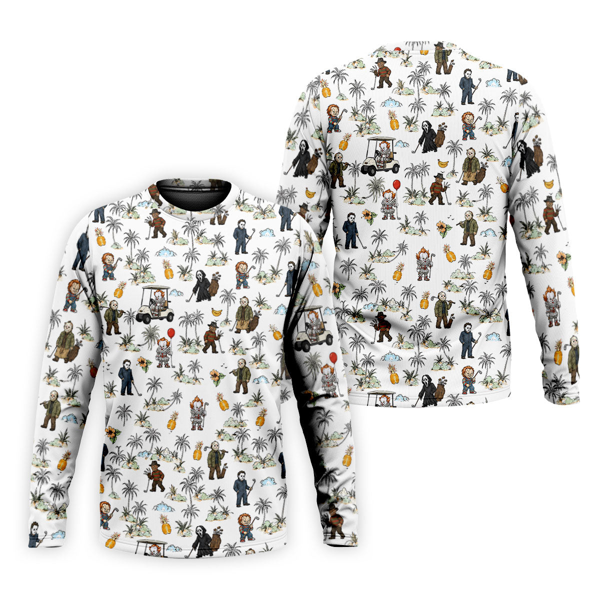Mini Horror Character Halloween Golf Shirt, Printed Golf Shirts, Golf Polo Shirts For Men
