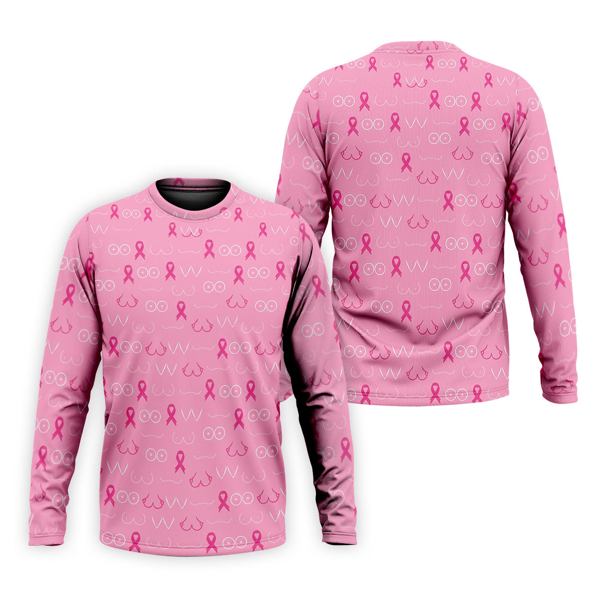 Pink Breast Line Art Breast Cancer Polo Shirt, Men's Golf Shirt, Mens Golf Apparel