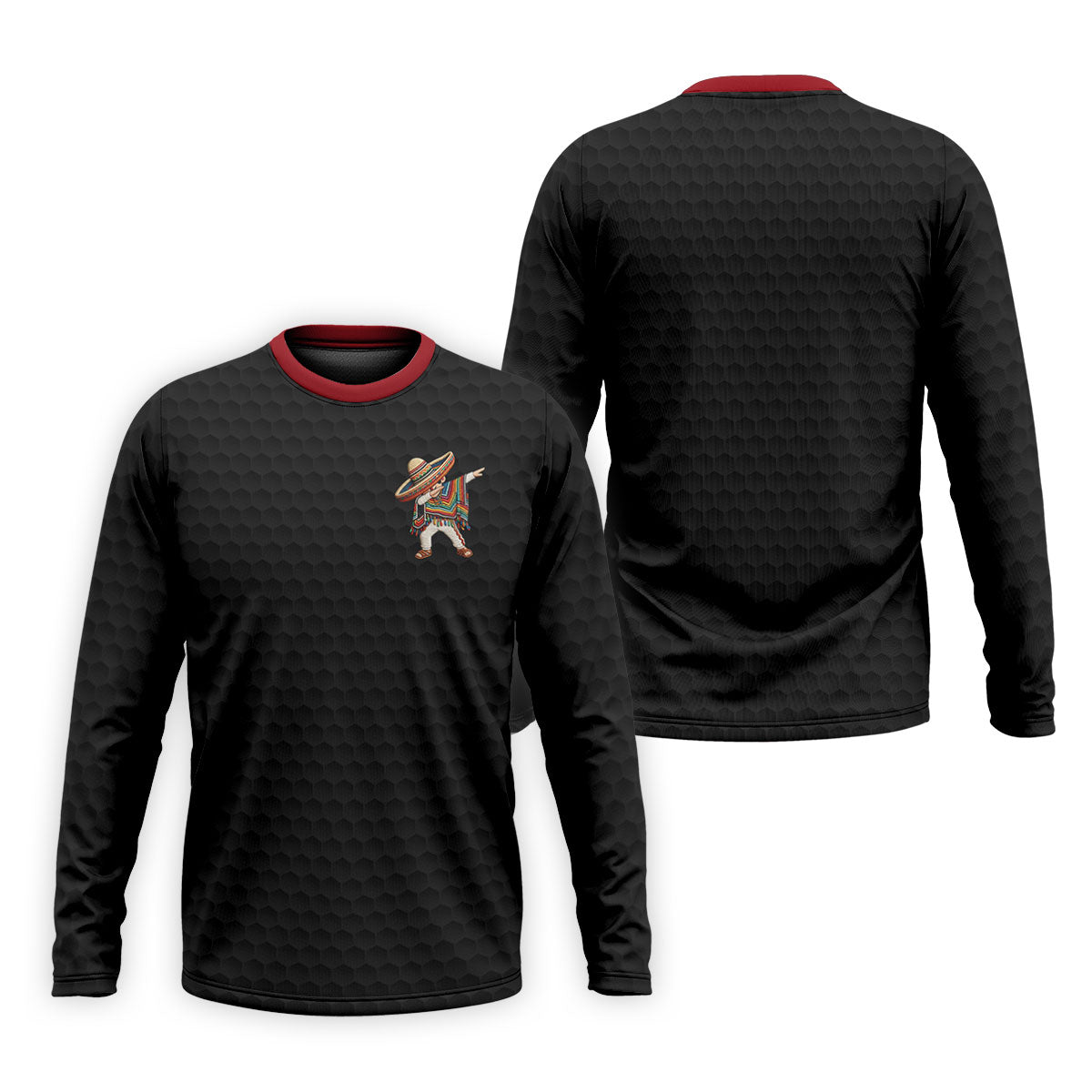 Cinco De Mayo Celebration Golf Ball Pattern Black Golf Shirt, Polo Shirts For Men