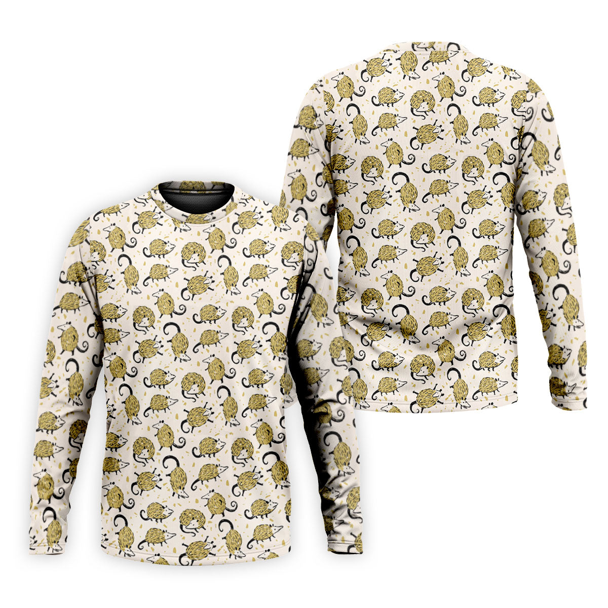 Cute Opossum Seamless Pattern Golf Tops For Men, Cute Golf Outfit, Polo Shirts For Men