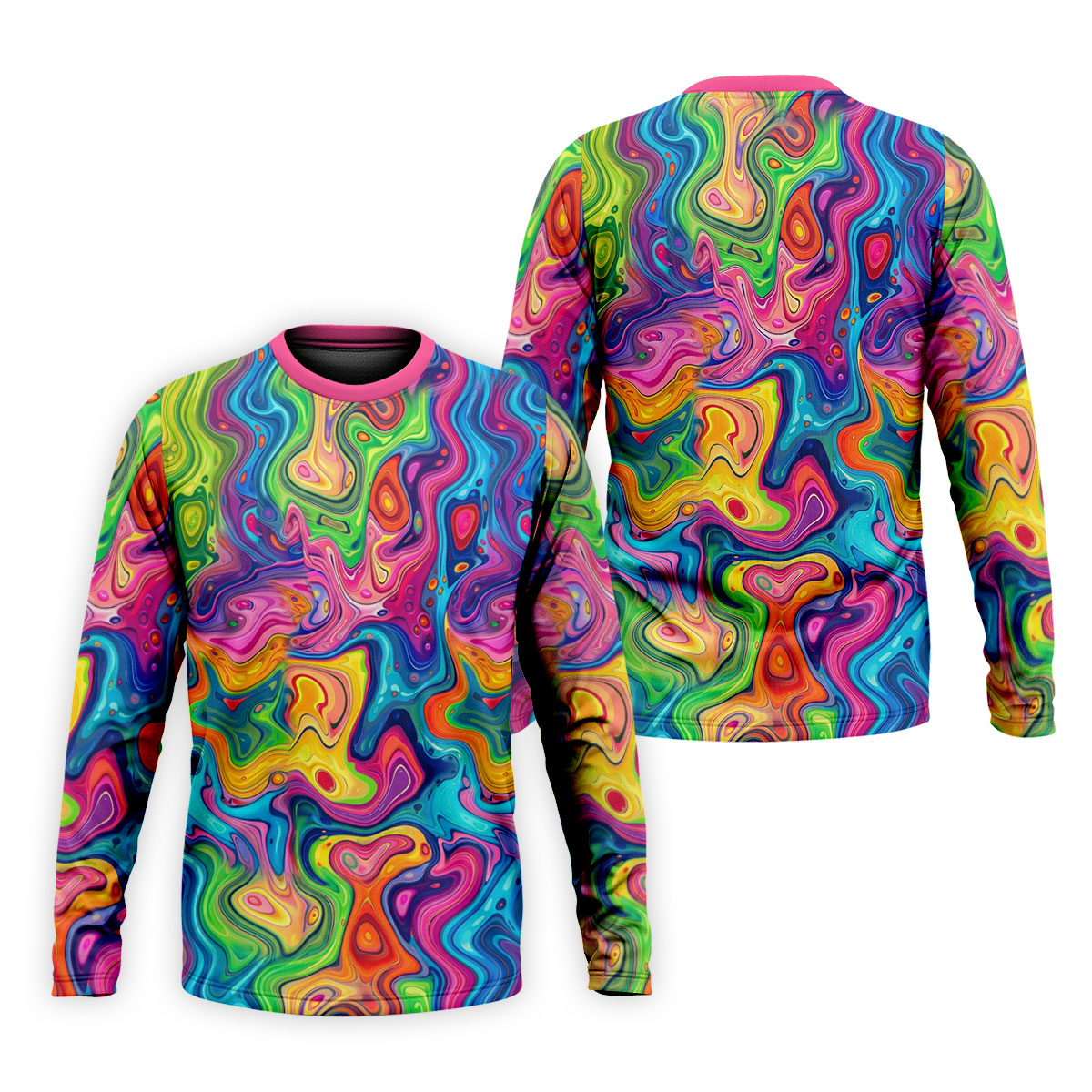 Liquid Marble Colorful Print Golf Tops For Men, Polo Shirts For Men, Golf Shirts For Men