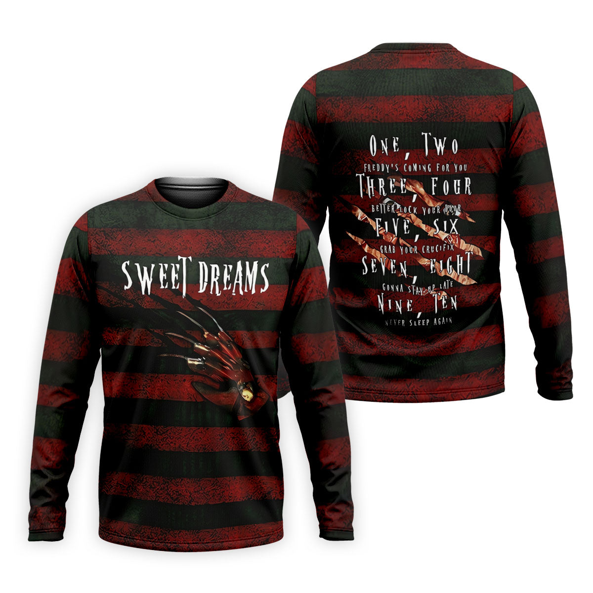 Sweet Dreams Freddy Horror Character Golf Polo Shirt, Printed Golf Shirts, Men's Golf Shirt