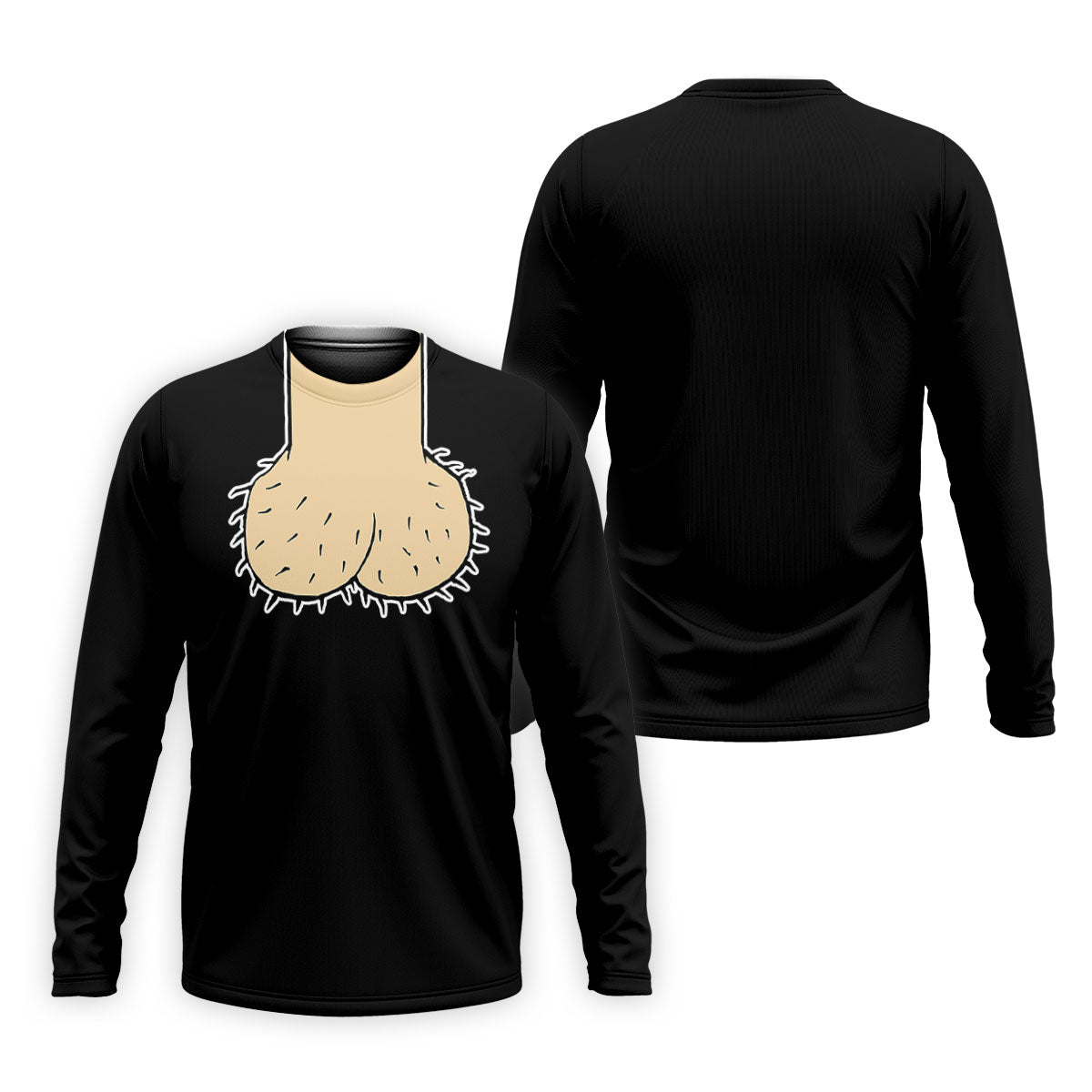 Black Funny Dickhead Faux Chest Golf Shirt, Men's Golf Shirt, Polo Shirts For Men