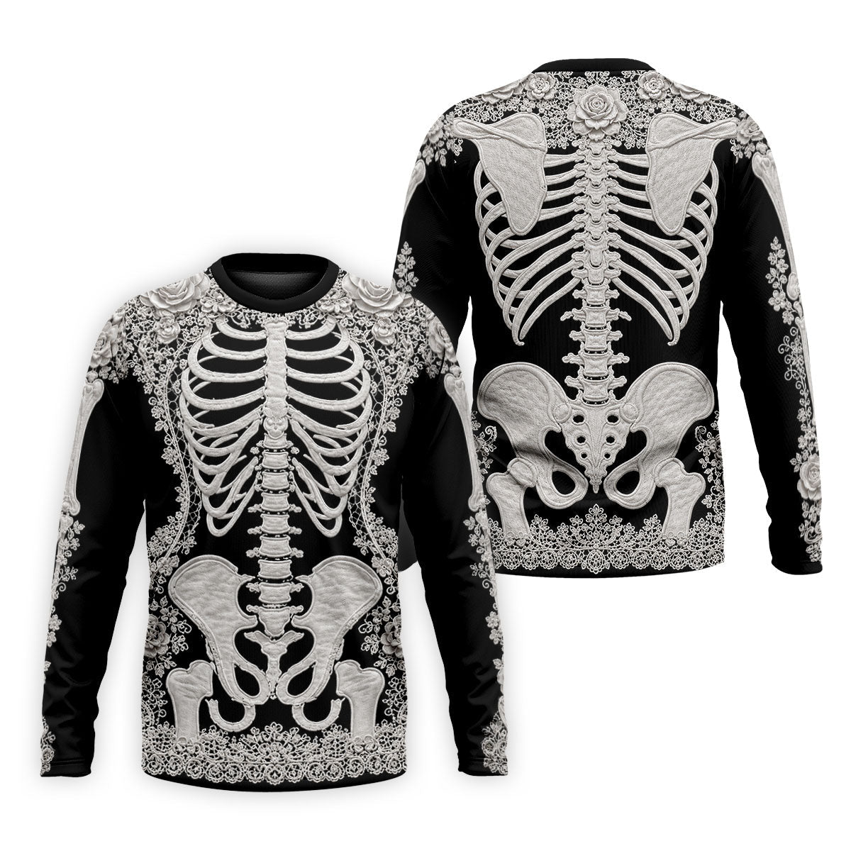 Floral Skeleton Halloween Golf Polo Shirt, Golf Shirts For Men, Mens Golf Apparel
