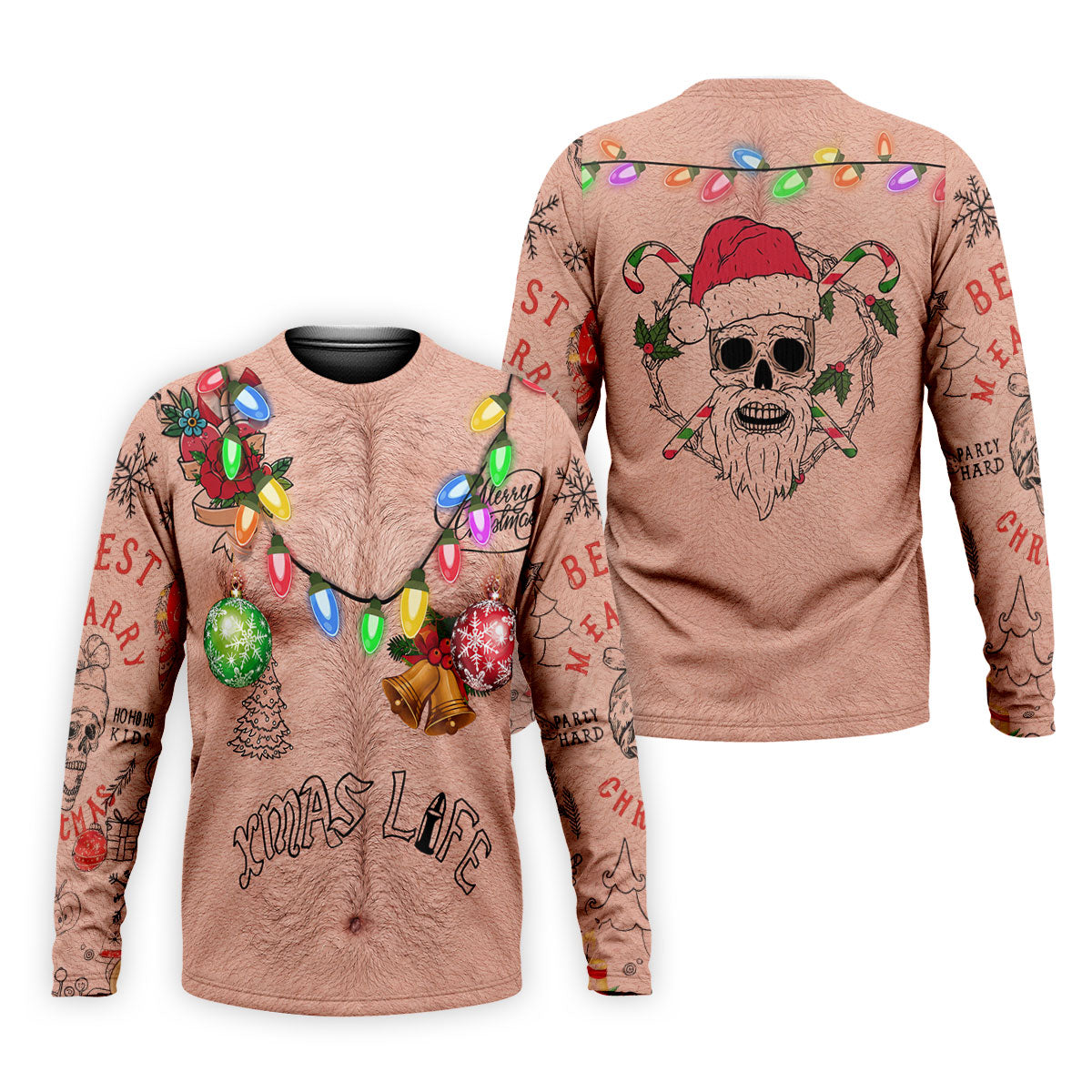 Funny Xmas Life Christmas Lights Body Golf Shirt, Ugly Christmas Shirt, Christmas Golf Shirt