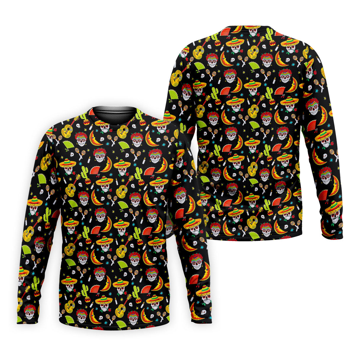 Day Of The Dead Mexican Symbols Cinco De Mayo Celebration Fiesta Themed Golf Shirts For Men