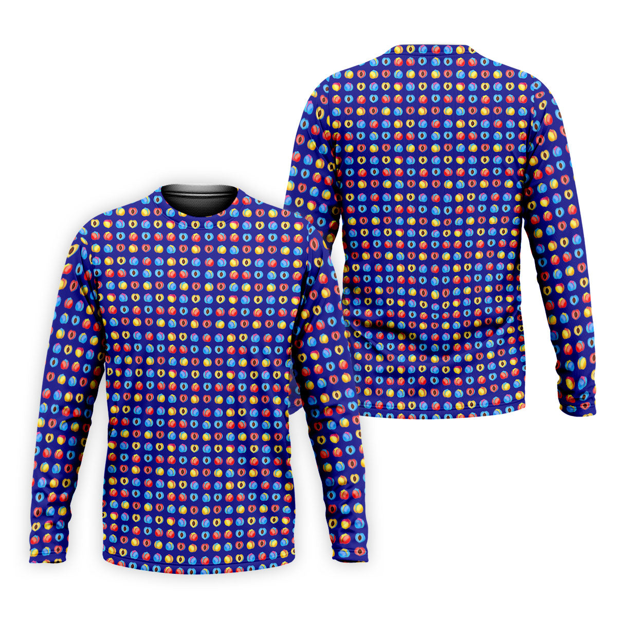 Funny Peach Emoji Pattern Golf Polo Shirt, Men's Golf Polo Shirt, Novelty Golf Shirts For Men