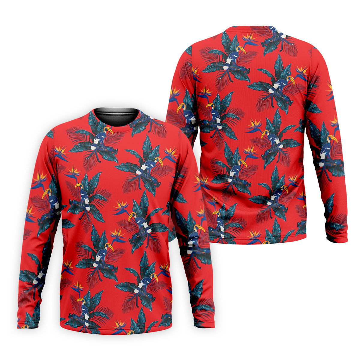 Tropical Toucan Bird Of Paradise Flower Hawaiian Golf Shirt, Summer Vibe Golf Shirts For Men