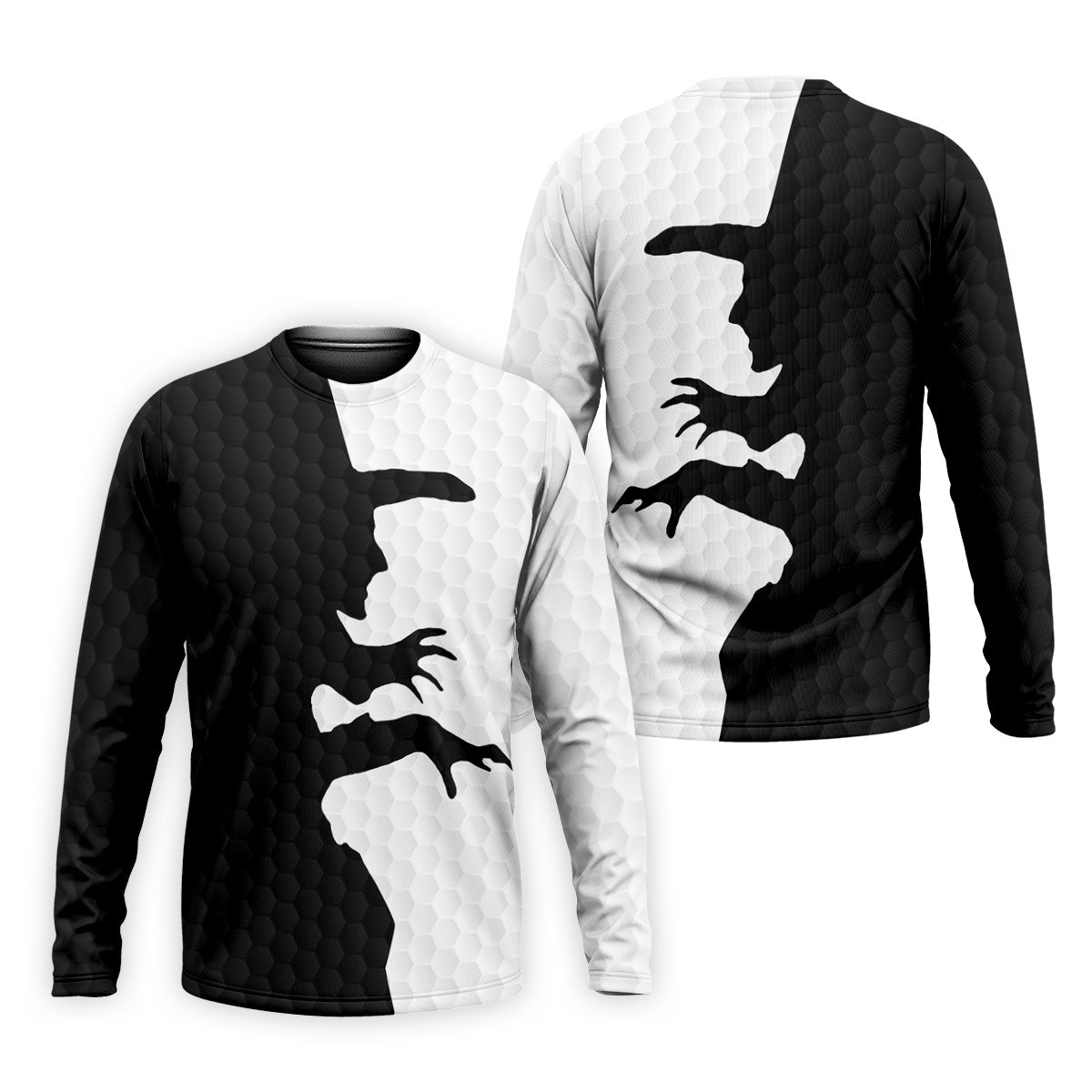 Witch Silhouette Halloween Golf Polo Shirt, Men's Golf Shirt, Hawaiian Golf Shirt