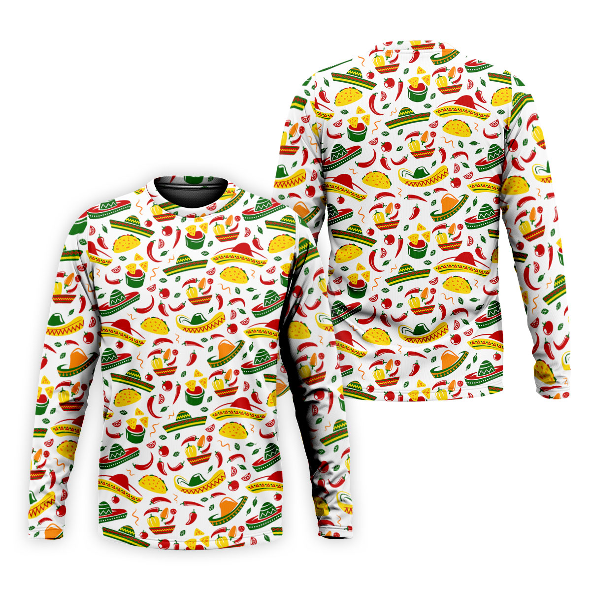 Mexican Fiesta Seamless Pattern Golf Tops For Men, Cinco De Mayo Celebration Golf Shirts For Men