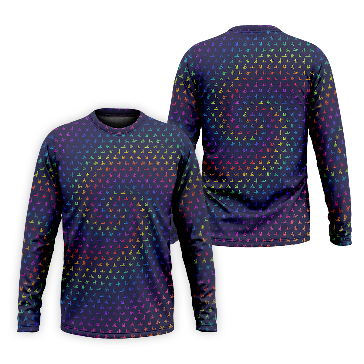 Naughty Position Adult Humor Rainbow Effect Men's Golf Polo Shirts, Golf Gift For Men, Golf Shirts For Men