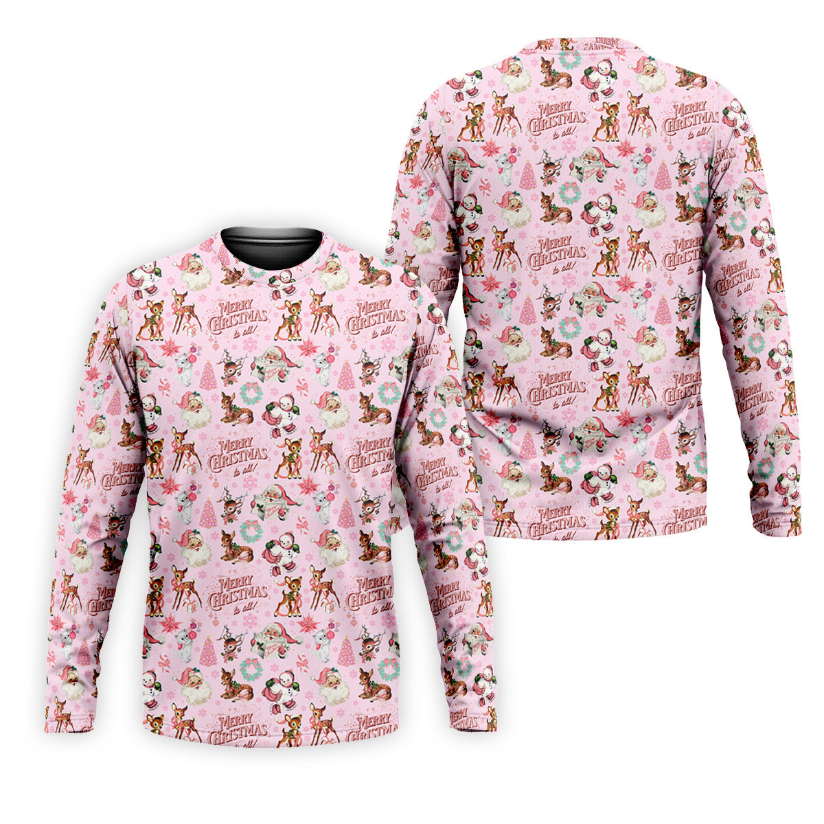 Festive Santa Pink Merry Christmas Golf Tops For Men, Christmas Golf Shirt, Men Golf Apparel
