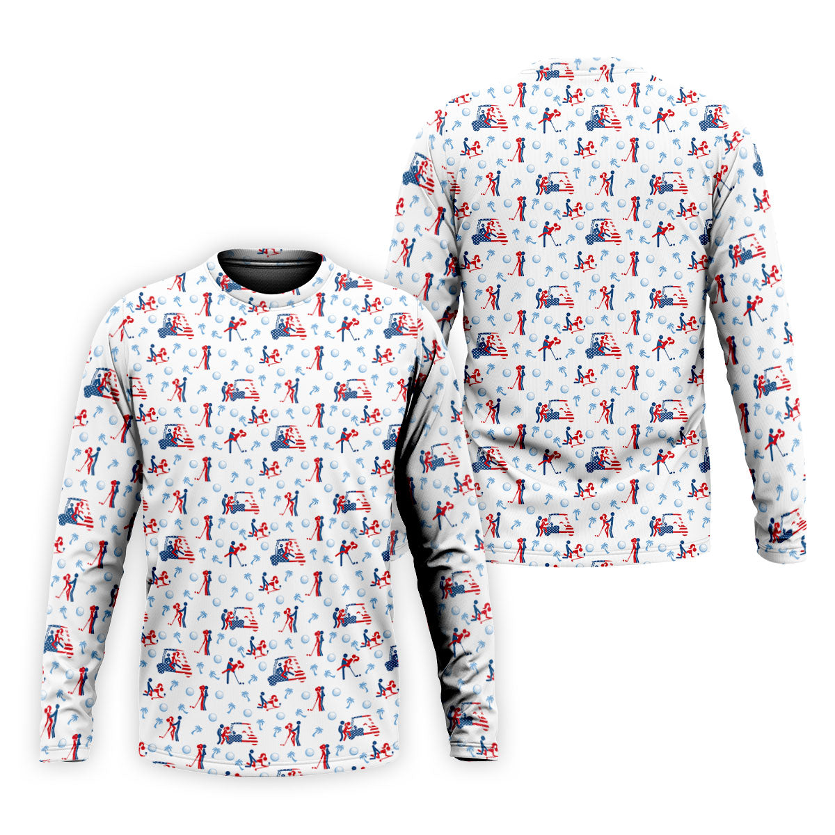 Naughty Couple Funny Stick Figures Patriotic Golf Shirt, 250 Years 4th Of July Golf Shirts For Men