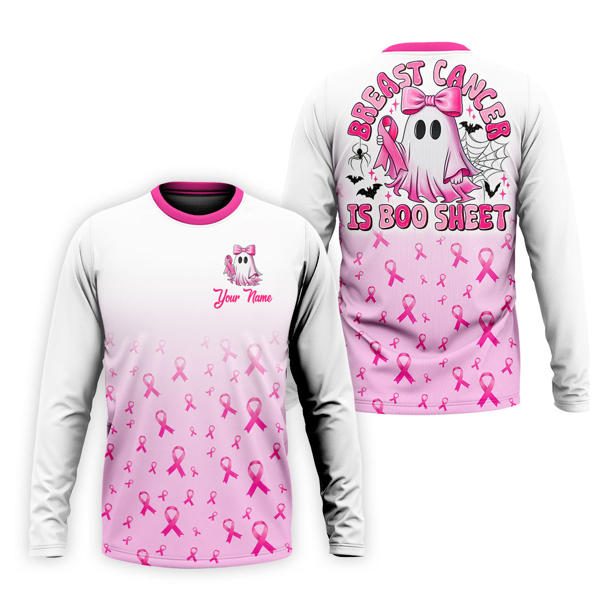 Personalized Breast Cancer Is Boo Sheet Ghost Shirt, Polo Shirts For Men, Mens Golf Shirts