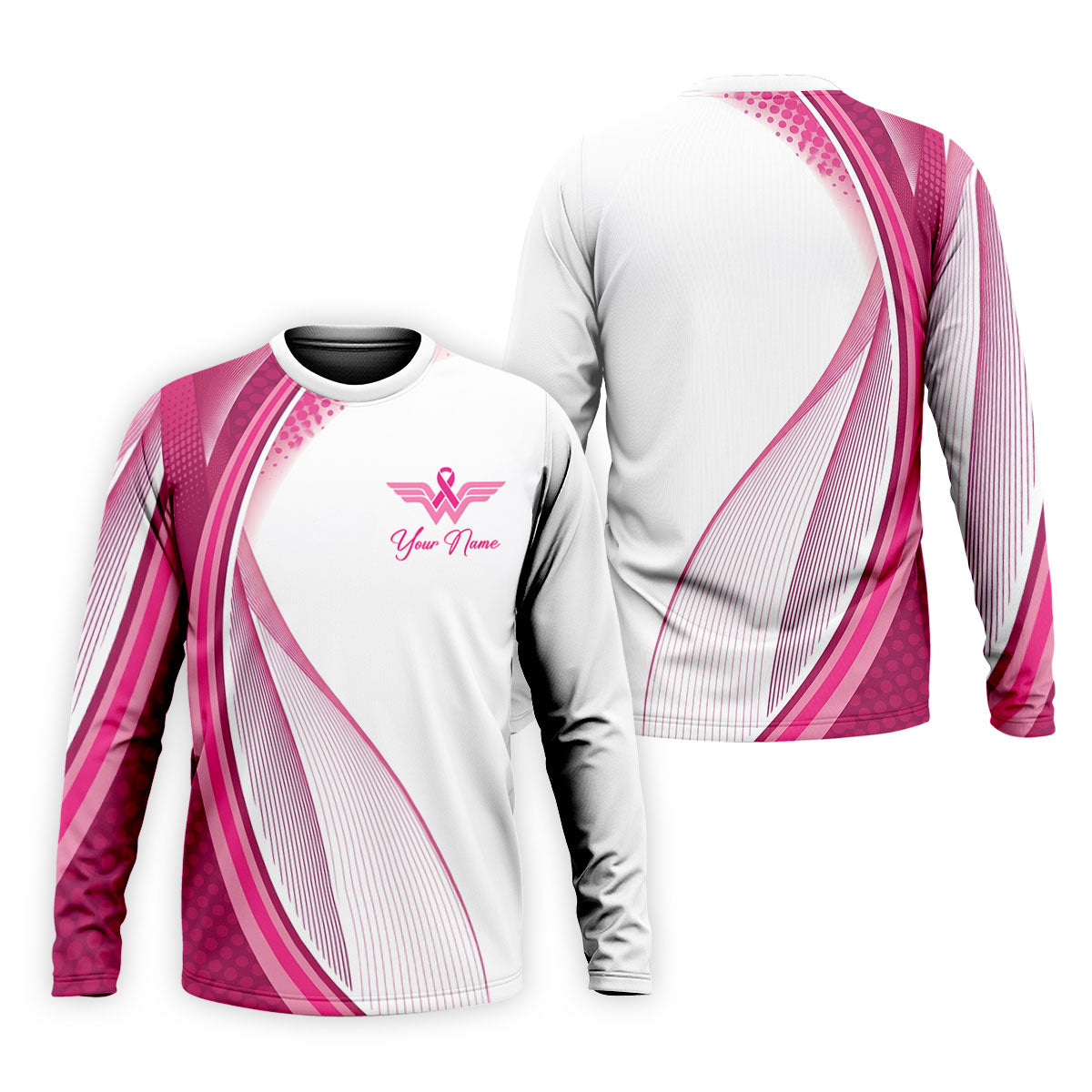 Custom Pink Ribbon Breast Cancer Golf Polo Shirt, Men's Golf Shirt, Printed Golf Shirts