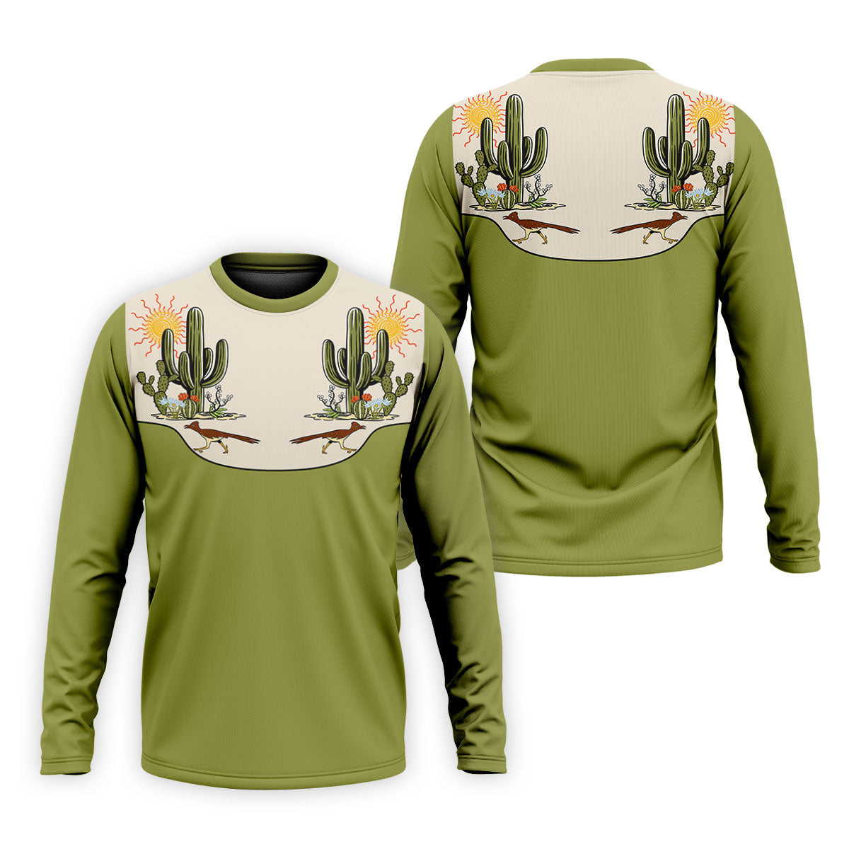 Desert Cactus Roadrunner Golf Polo Shirt, Golf Polo Shirts For Men, Hawaiian Golf Shirt