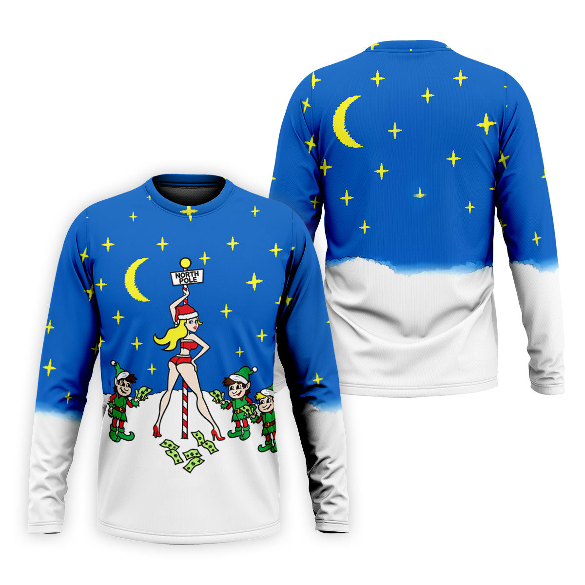 Funny North Pole Christmas Pin Up Polo Shirt, Mens Golf Polo, Polo Shirts For Men