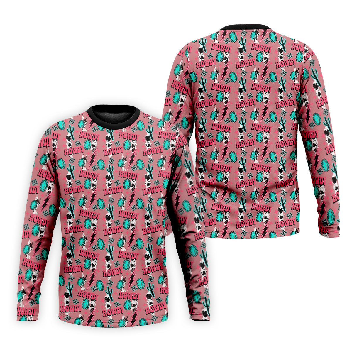 Howdy Pink Lightning Bolts Western Theme Golf Tops For Men, Polo Shirts For Men, Golf Shirts For Men