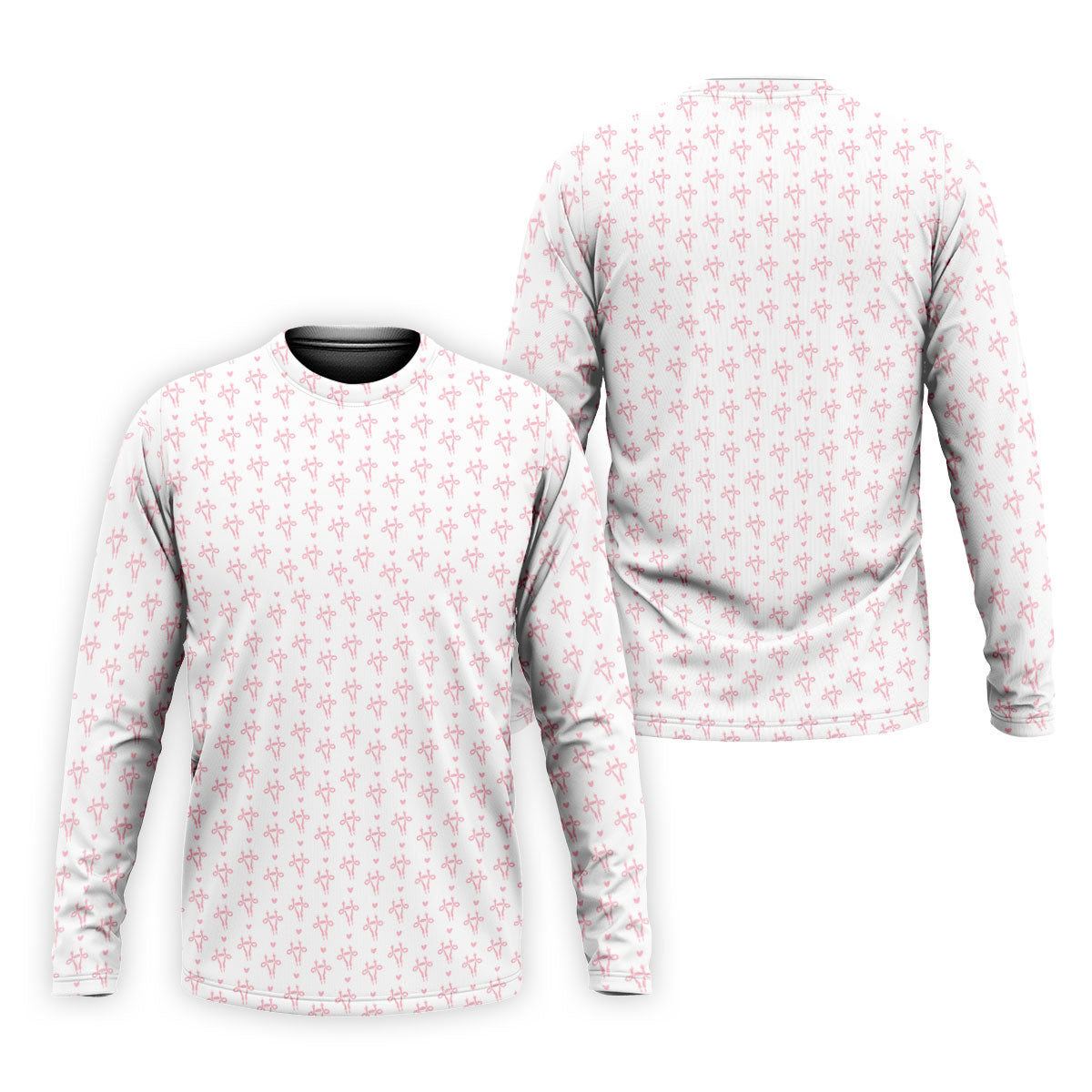 White Pink Funny Adult Pattern Polo Shirt, Golf Shirts For Men, Mens Golf Polo