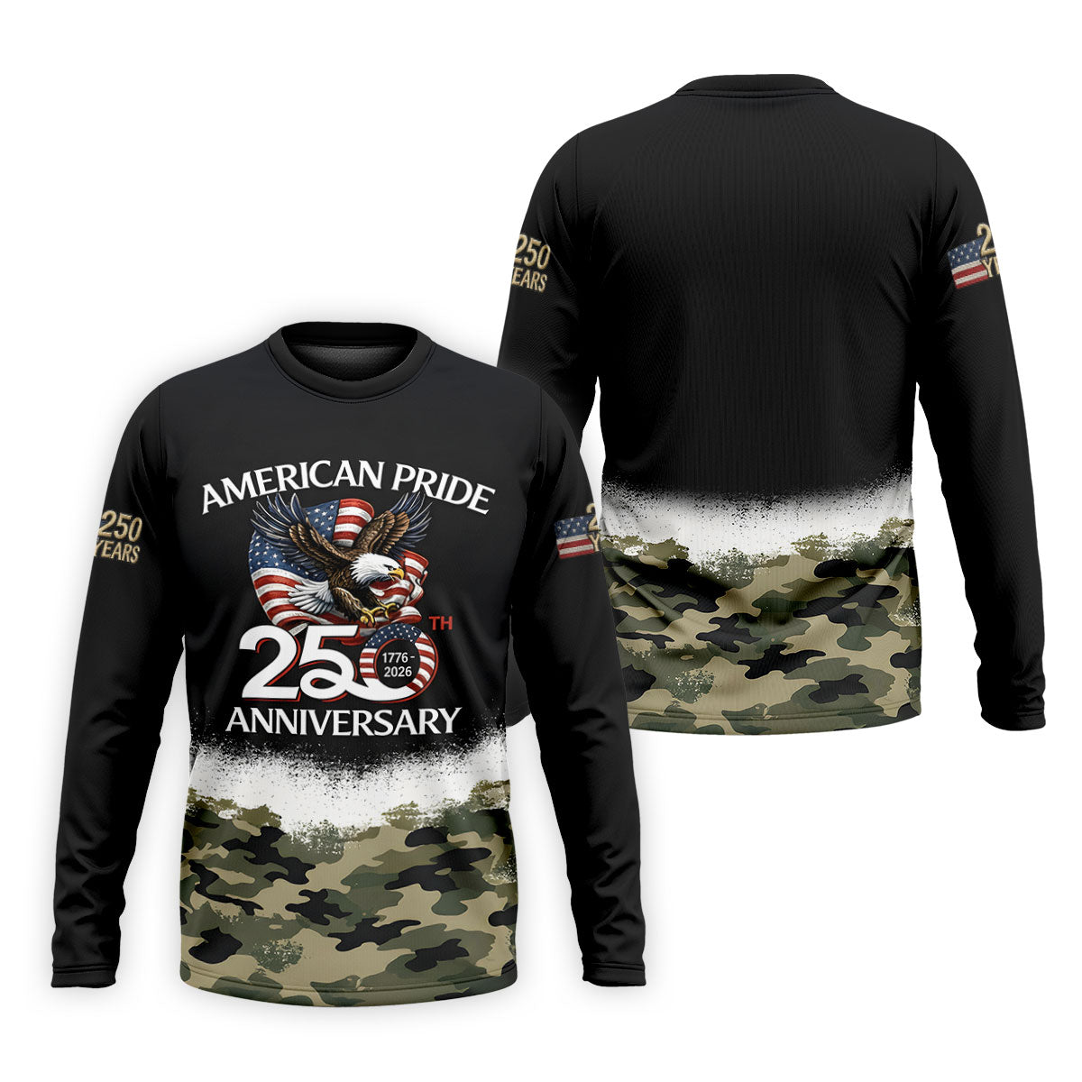 American Pride 250th Anniversary Camo Golf Shirt, Patriotic 4th Of July Golf Shirts For Men