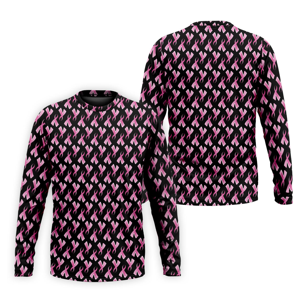 Pink Ribbon Pattern Breast Cancer Polo Shirt, Men's Golf Shirt, Mens Golf Apparel