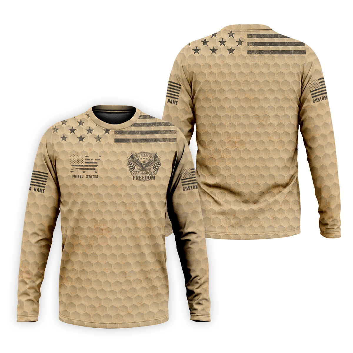 250 Years Of Freedom Distressed Golf Ball Pattern Patriotic Golf Shirt, 4th Of July Golf Shirts For Men