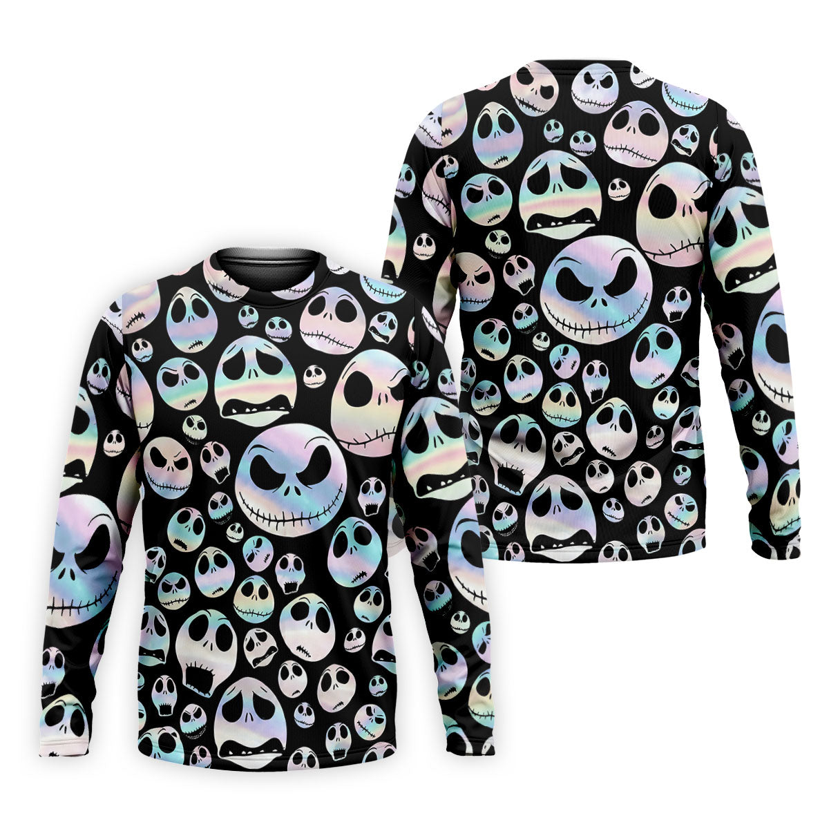 Black Horror Character Skull Face Pattern Golf Polo Shirt, Mens Golf Polo, Printed Golf Shirts