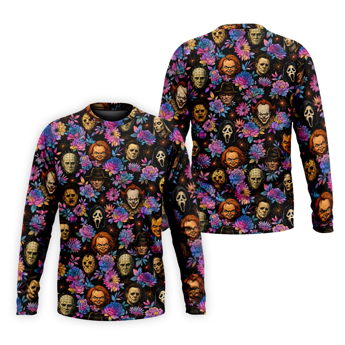 Floral Horror Character Halloween Golf Shirt, Golf Shirts For Men, Mens Golf Apparel