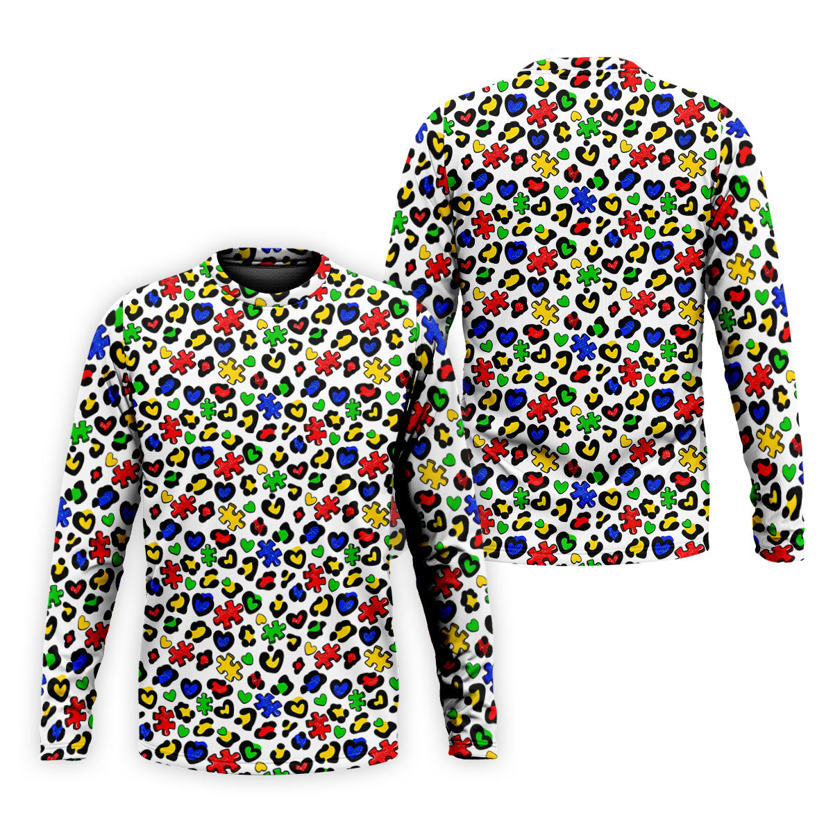 Autism Awareness Color Leopard Pattern White Golf Shirt, Golf Tops For Men, Polo Shirts For Men, Golf Shirts For Men