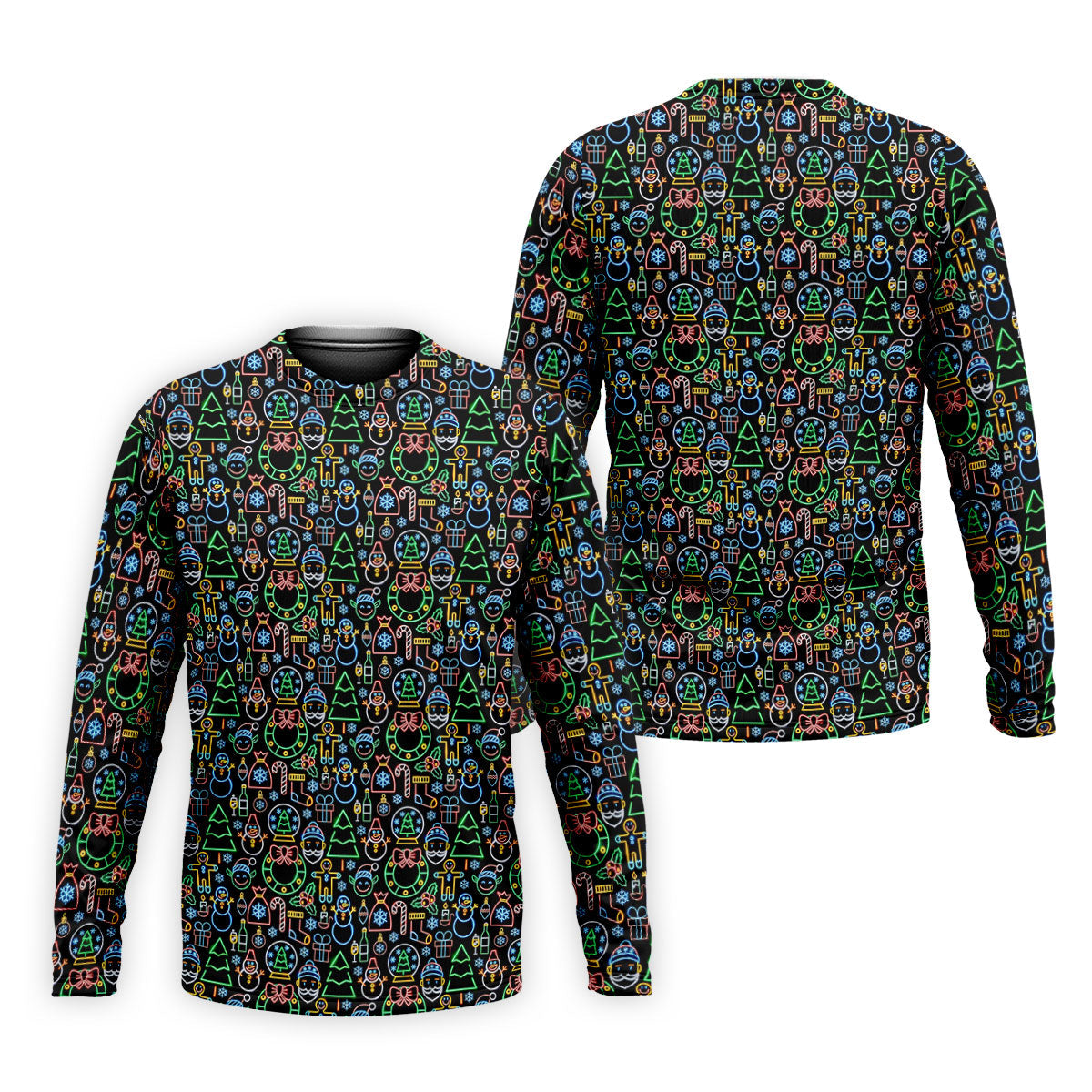 Neon Christmas Retro Style Men's Golf Polo Shirts, Christmas Golf Shirt, Polo Shirts For Men