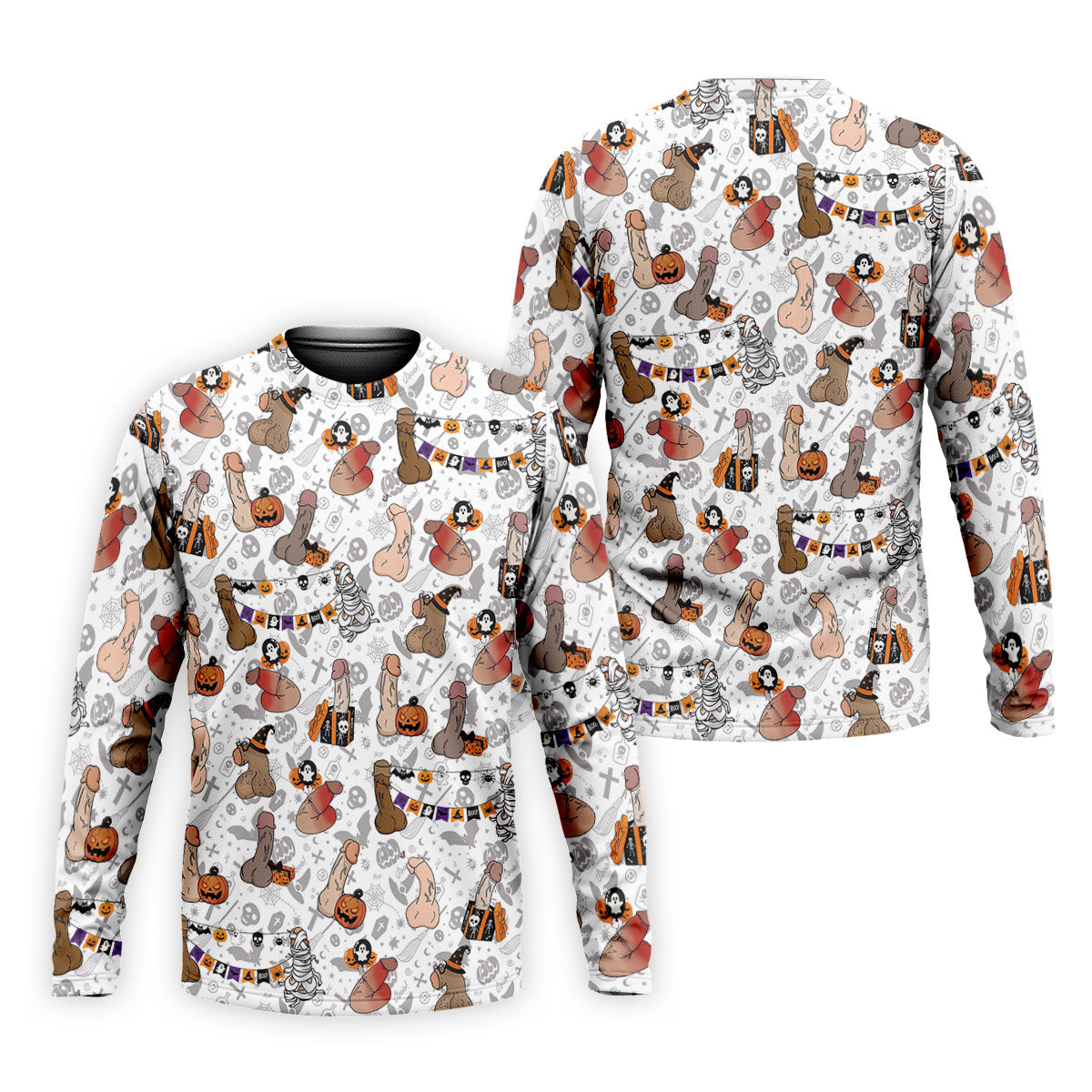 Funny Adult Halloween Pattern Hawaiian Polo Shirt, Polo Shirts For Men, Mens Golf Apparel