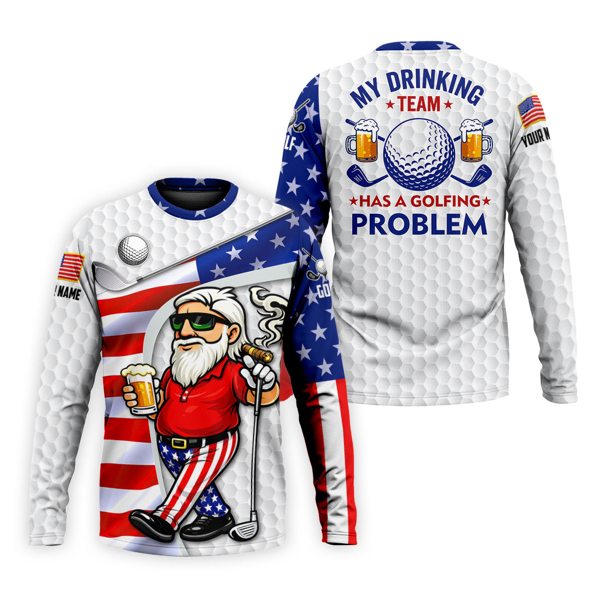 My Drinking Team Has A Golfing Problem Funny 4th Of July Golf Shirt, 250 Years Golf Shirts For Men