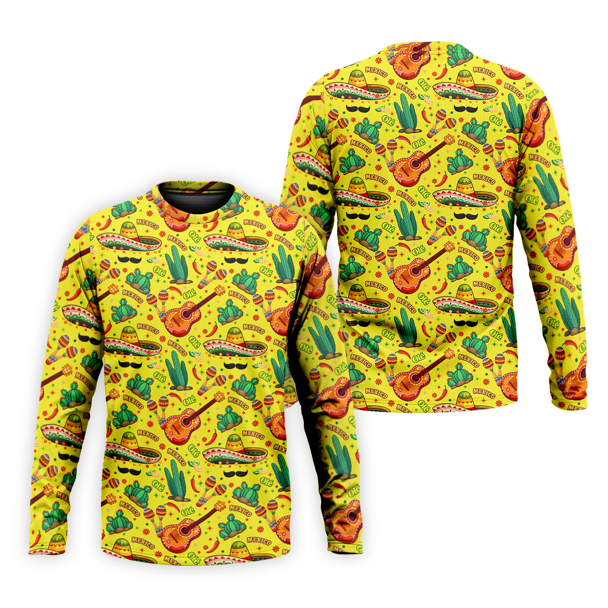 Olé Mexico Mexican Instruments Golf Tops For Men, Cinco De Mayo Celebration Golf Shirts For Men