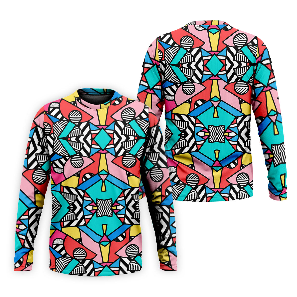Abstract Geometric Pop Art Golf Polo Shirt, Men's Golf Shirt, Mens Golf Apparel